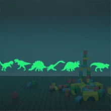 Adesivos luminosos dinossauro, 9 peças, brilha no escuro, estéreo 3d, adesivos fluorescentes, estrelas engraçadas para crianças