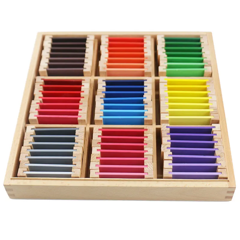 

Montessori Educational Wooden Toys Montessori Materials Sensorial 27 Colors Recognition Wooden Toys For Children UB0666H