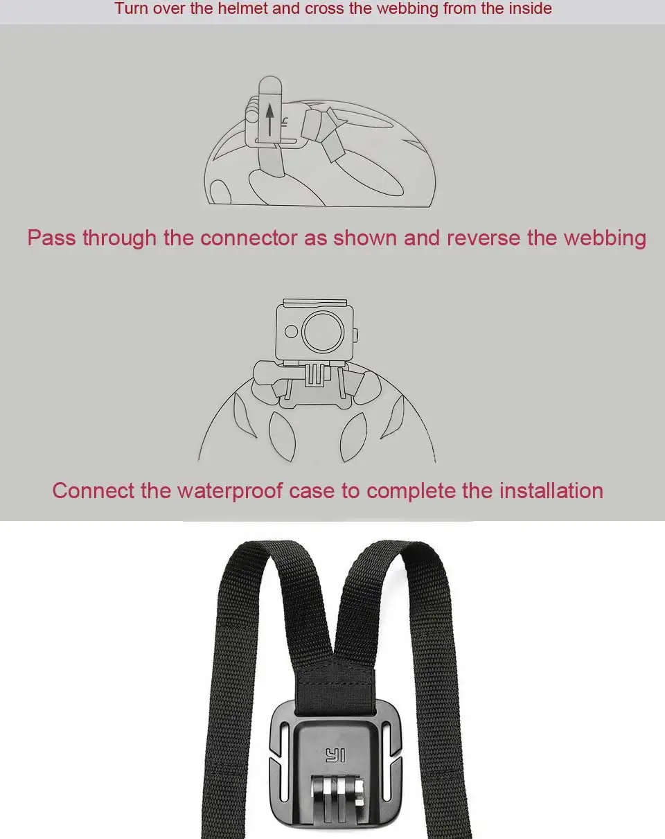 yi ремень для шлема ремень держатель на ремешке штатив шлем кронштейн для Xiaomi Yi 1080p 4K 4K plus Lite Экшн-камера на открытом воздухе