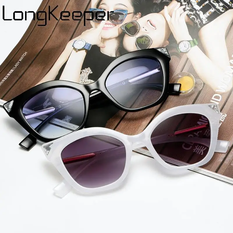 

LongKeeper Fashion Diamond Cat Eye Sunglasses Women Brand Designer Luxury Female Shades Eyewear Gafas de sol UV400