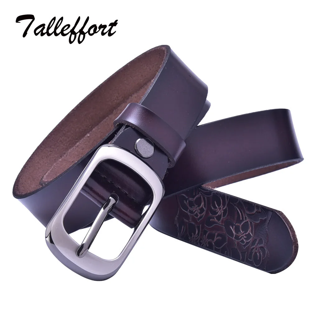 Tallefffort classic cow genuine leather woman belt designer brand womens belts for jeanswoman