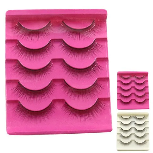 

5 Pair Handmade Natural False Eyelashes Thick Long Cross Party Makeup False Lashes Eyelashes Extension Lashes High Quality