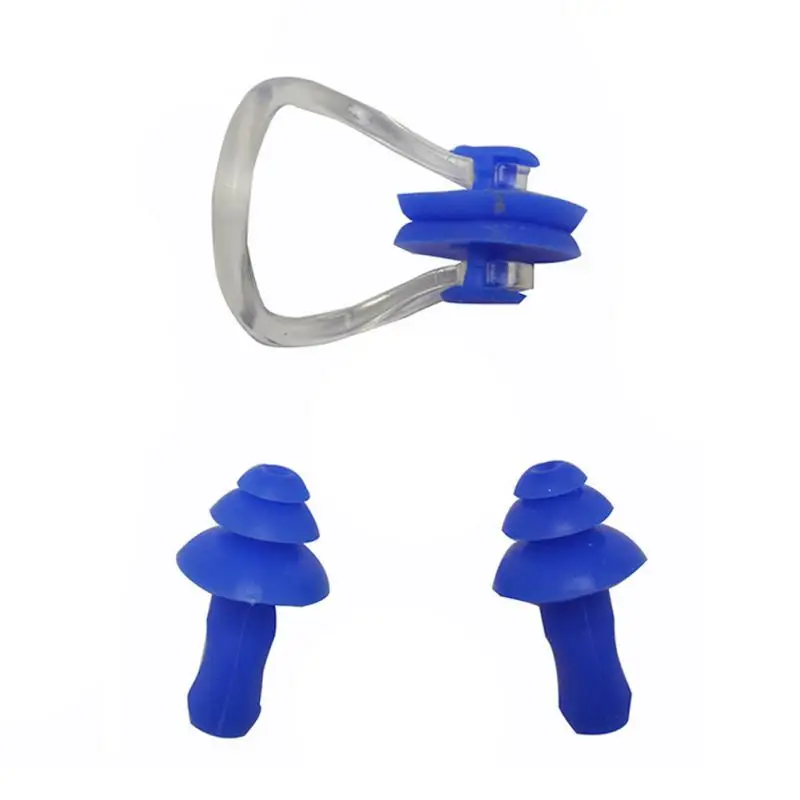 2017 Silicone Swimming Nose Clip Earplug Watertight Set Kit Sports Fitness Swimming Pool Accessories Nasal Splint Ear Plugs