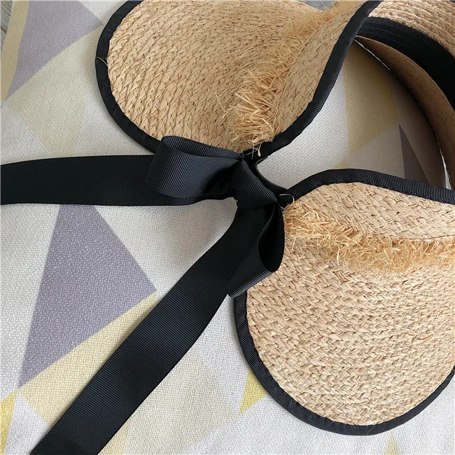  Sun hat summer hat for women beach hat ladies straw  raffia hat sun visor hat women sun visor straw raffia sun visor caps (15)