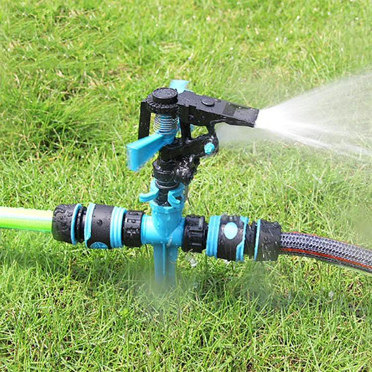 Automatic 360 Degree Rotary Nozzle Double Water Supply Spray Head Garden Lawn Sprinkler Irrigation Watering for