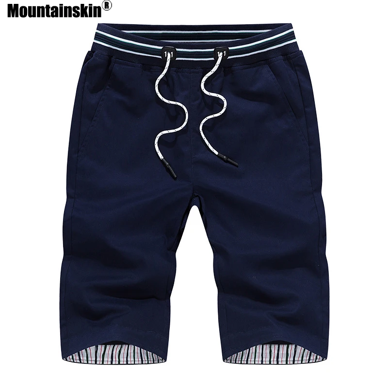 

Mountainskin New Men's Shorts Summer Mens Beach Shorts Cotton Casual Male Elastic Waist Shorts homme Brand Clothing 4XL SA642