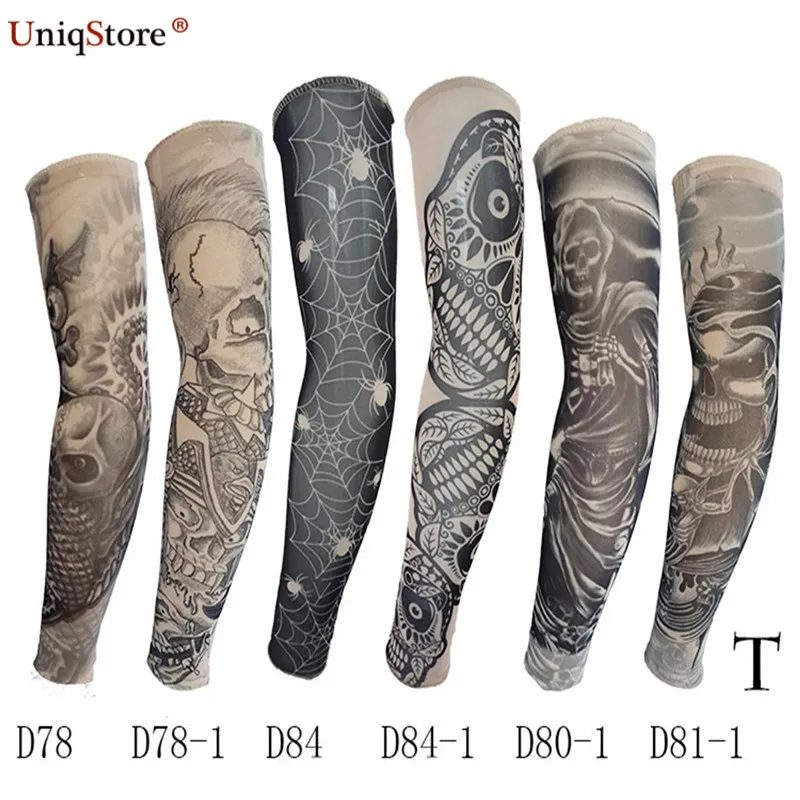 Uniqstore 6 шт. поддельные слипоны тату-рукава для мужчин женщин камуфляж татуировки рукава крышка защита УФ Защита от солнца рука