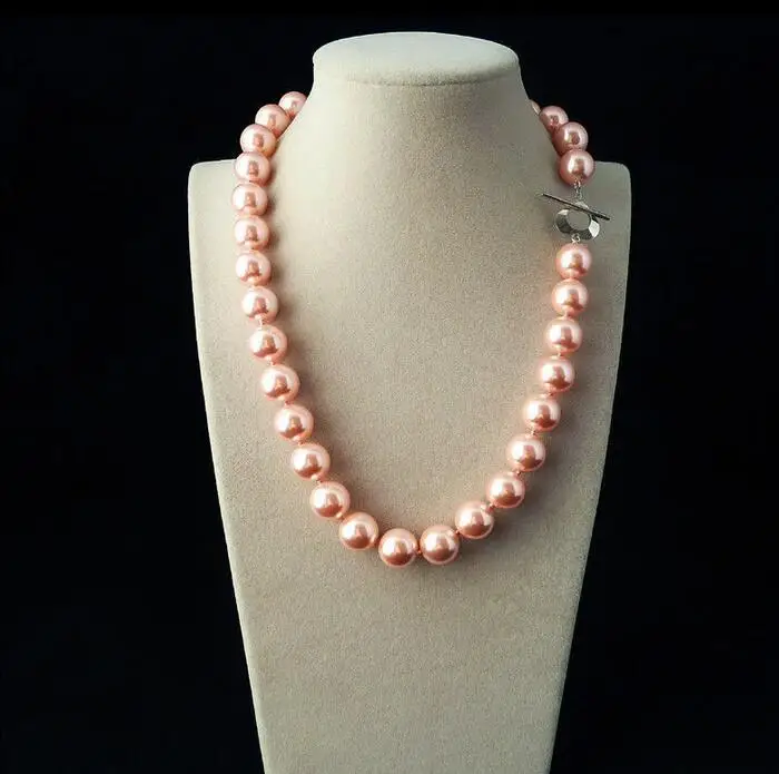 Hot sale new Style &gt&gt&gt&gt&gtBeautiful 12mm Pink South Sea Shell Pearl Beads Necklace 18''jewelry | Украшения и