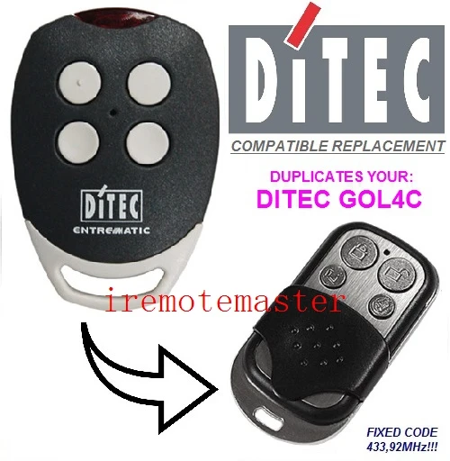 

FOR DITEC GOL4C remote ,DITEC garage door remote