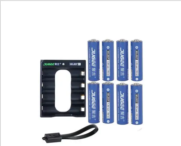 

Powerful 8 pcs 1.5 v 3000mWh AA Li - polymer Li - ion lithium polymer rechargeable batterie avec charger set!