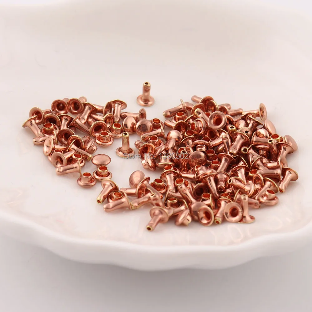 

200sets 4*5mm rose gold color small size Spikes Rivets Stud Collision Nail for Sewing tool garment bag accessories