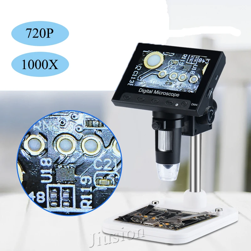 

1000X Digital Microscope Electronic Video Micro scope 4.3 Inch HD LCD Microscope Camera Repair Magnifier with Adjustable Stand