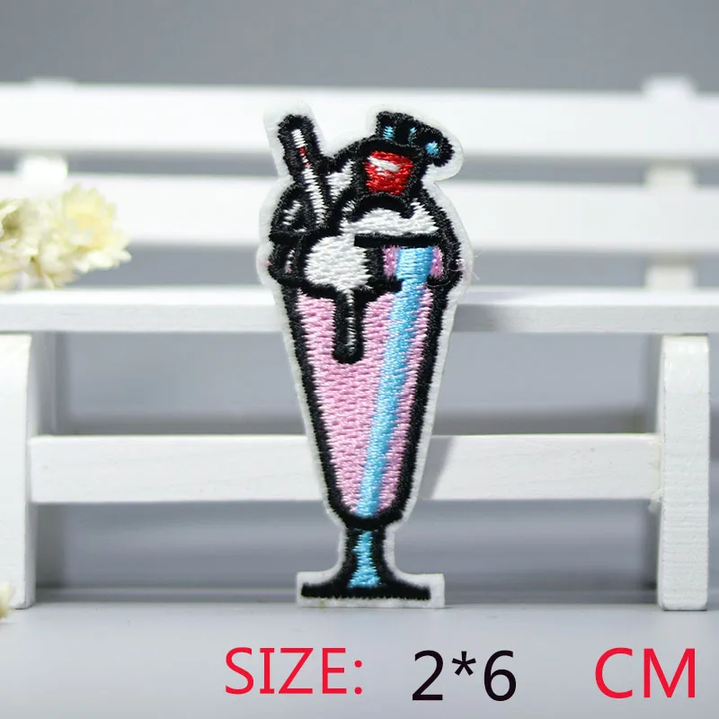 1PC colorful Smoothie cup Iron On Embroidered Patch For Cloth Cartoon Badge Garment Appliques | Дом и сад