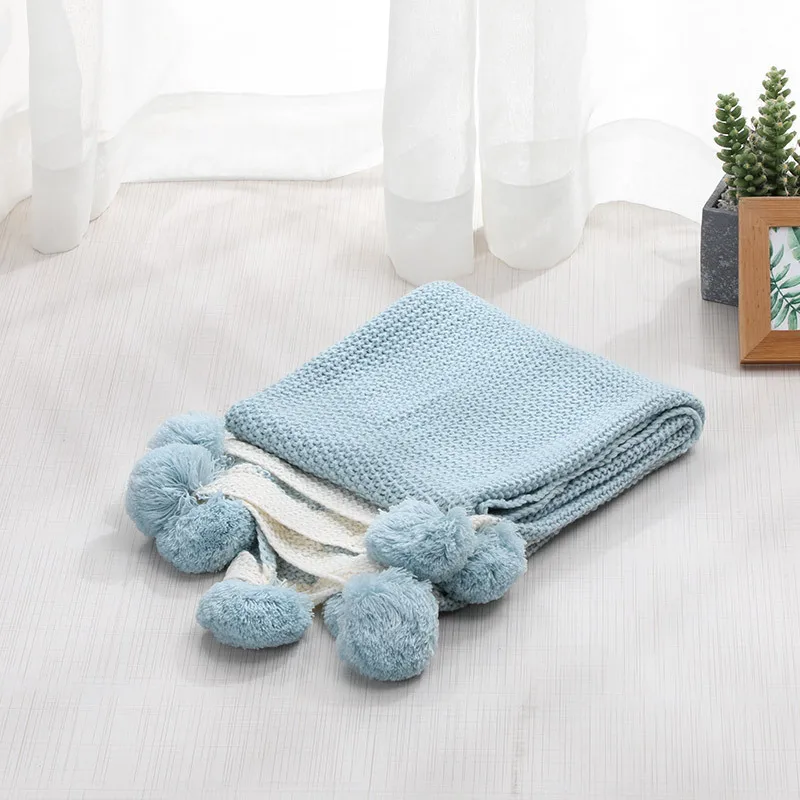 Детский Вязанный плед Пеленальное Одеяло для новорожденных s супер мягкое детское постельное белье для малышей одеяло для кровати диван корзина коляска одеяло s - Цвет: Blue