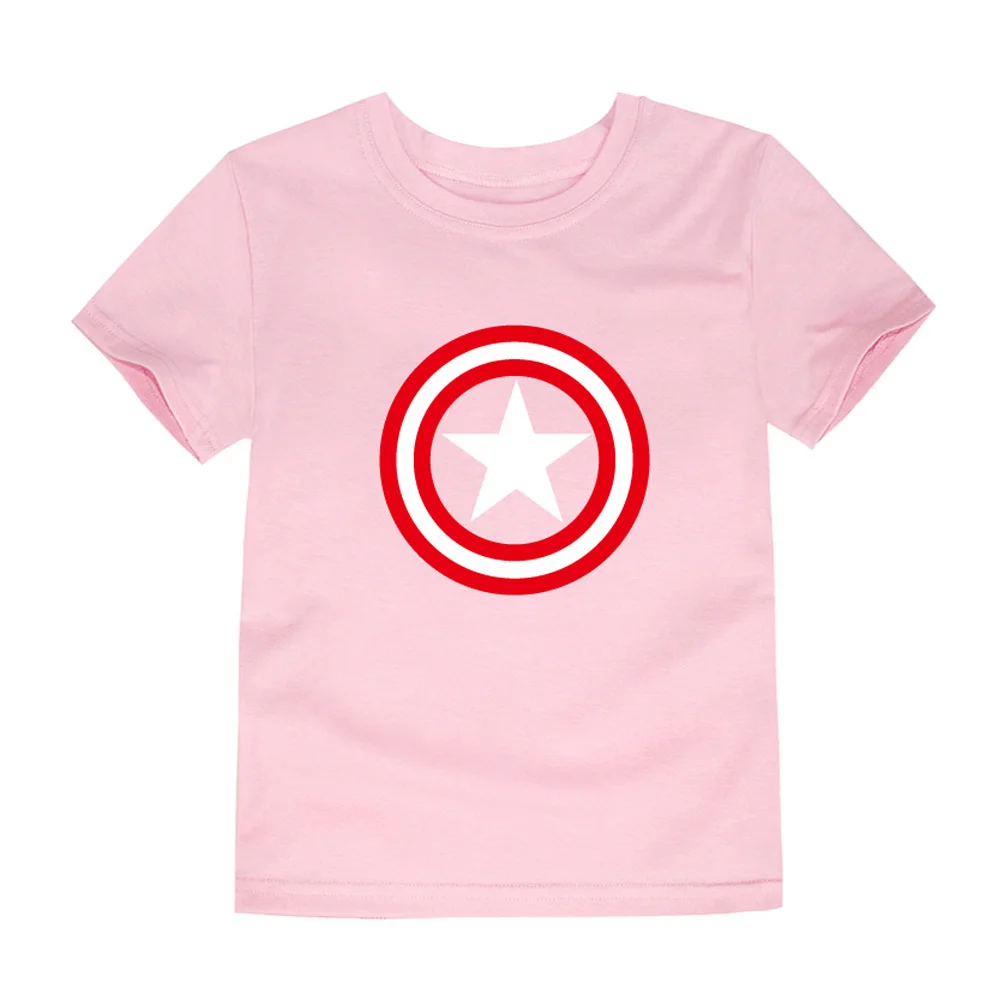 Детские брендовые топы, футболка для мальчиков с изображением Капитана Америки, футболки с супергероями для маленьких девочек, детская футболка для От 2 до 14 лет