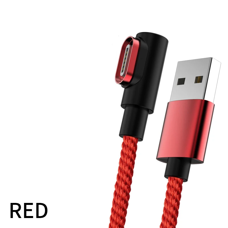 Магнитный USB кабель 3A Micro usb зарядное устройство type C кабель для зарядки данных для мобильных телефонов Android - Цвет: Red