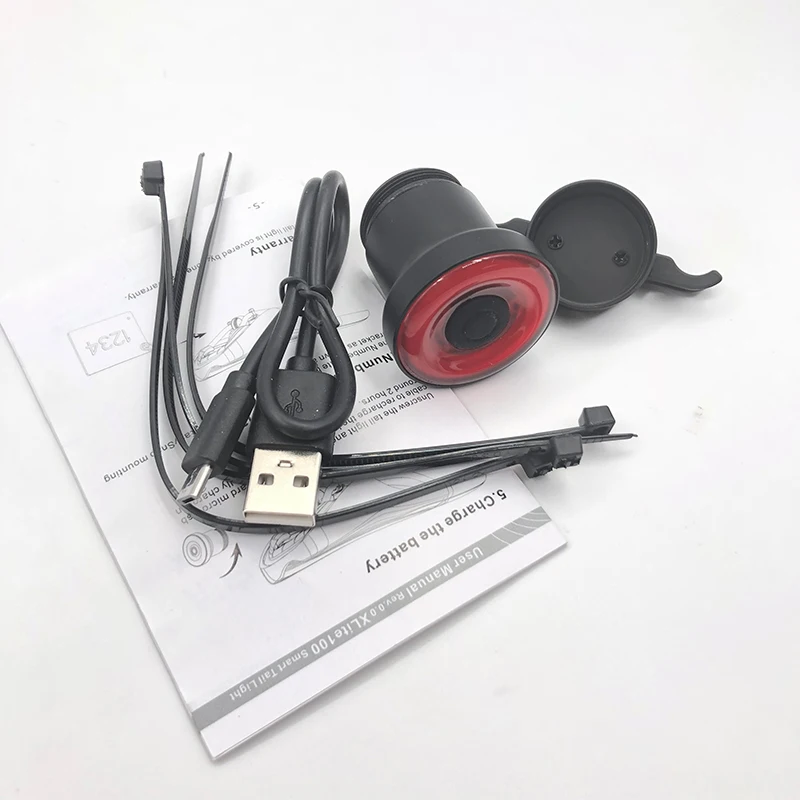 Clearance XLITE100 Smart Cycle Rear Lamp W/ Braking Light Auto/Manual Control Up to 50Hrs Burning Time Alloy Housing USB Charge 5