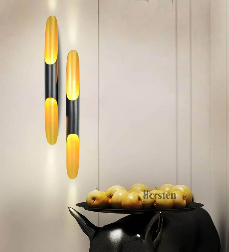 Horsten Creative Double Heads Aluminum Pipe Lamp Cylinder Wall Lights Bar Coffee Shop Restaurant Living Room Bedroom Wall Lamp (4)