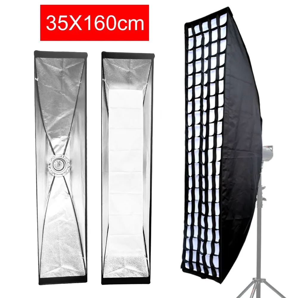 

Focotonic Strip Beehive Softbox 14"x63" 35x160cm w/ Honeycomb Grid Bowens Mount