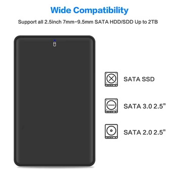 

New USB 3.0 to 2.5 Inch SATA Hard Drive External Enclosure HDD Mobile Hard Disk Box DOM668