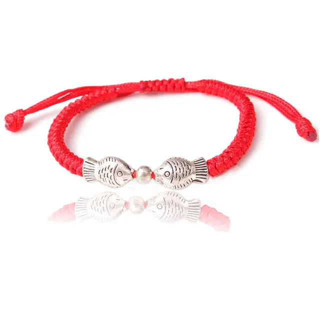 Fish Charm Tibetan Budist Luck Knot Waterproof Pull Cord Macrame Fish Charm Tibetan Budist Luck Knot Waterproof Pull Cord Macrame Surf Bracelet Red String Kabbalah Friendship