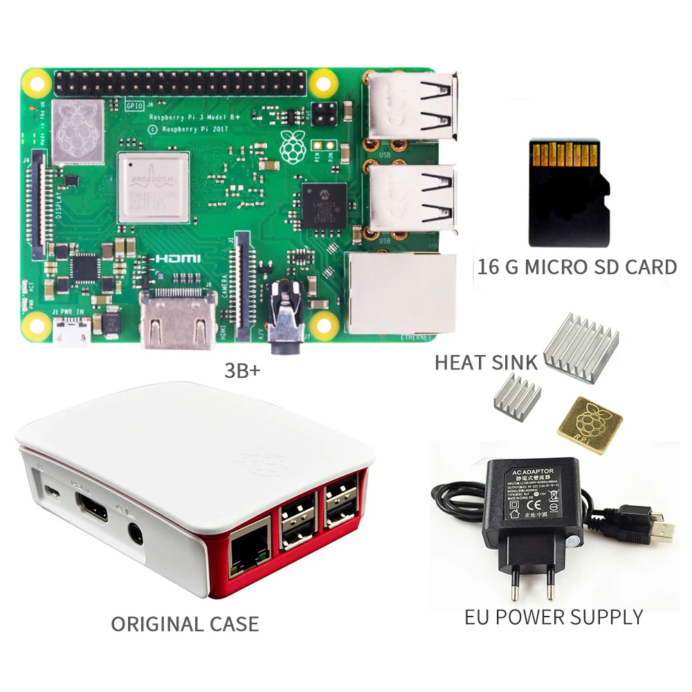 Original 2018 New Raspberry Pi 3 Model B+plus Board 1GB LPDDR2 BCM2837B0 Quad-Core Ras PI3 B,PI 3B with WiFi&Bluetooth Original 2018 New Raspberry Pi 3 Model B+plus Board 1GB LPDDR2 BCM2837B0 Quad-Core Ras PI3 B,PI 3B with WiFi&Bluetooth
