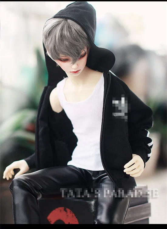 Крутые черные толстовки на молнии для BJD 1/6 YOSD 1/4 1/3 SD17 Uncle BJD SD кукольная одежда CMB71