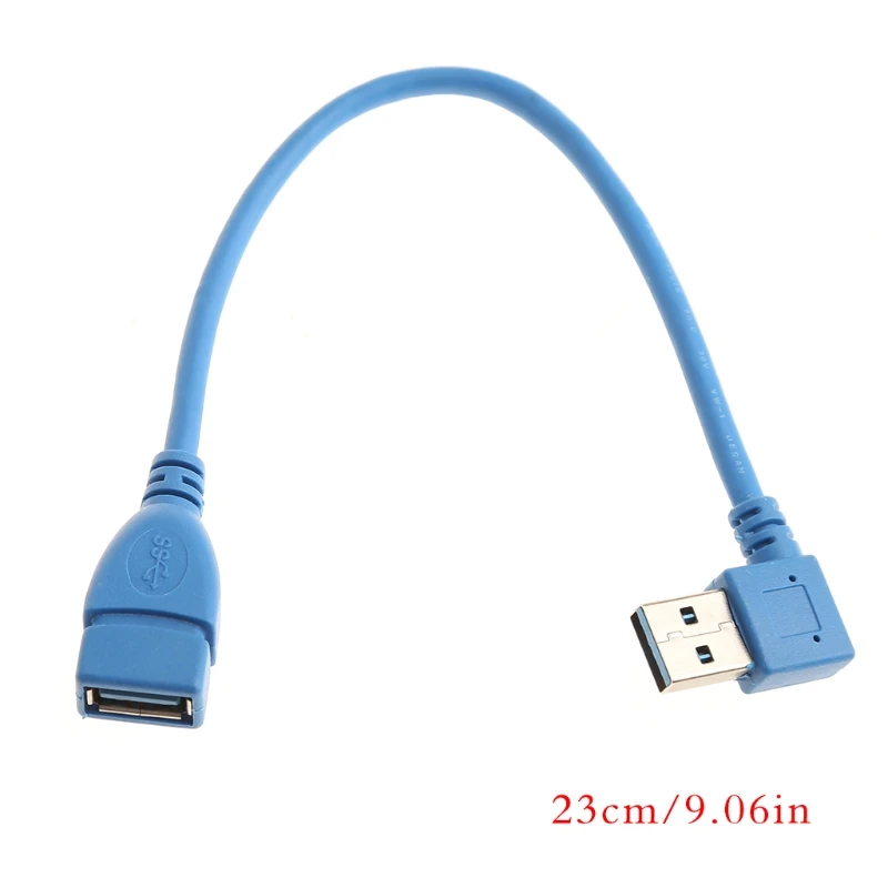 USB 3,0 тип A левый/правый угол 90 градусов папа-прямой Женский Кабель-адаптер удлинитель - Цвет: Left Angle 90 Degree