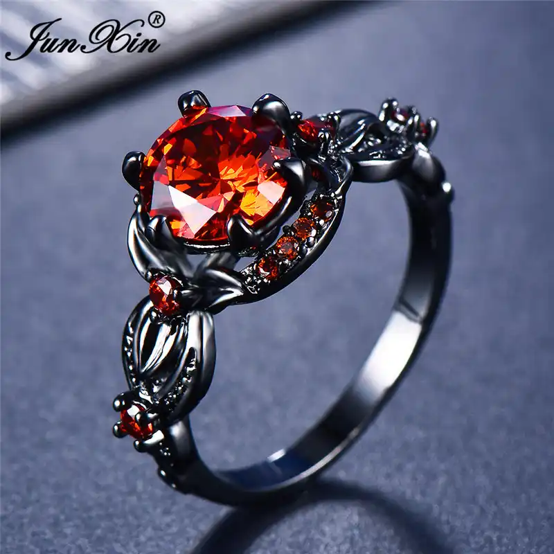 Couple Rings Red Cz Black Plated Womens Ring Titanium Steel Men Wedding Band Ebay