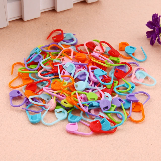 100PCS Mix Color Knitting Stitch Counter Crochet Locking Stitch Markers  Stitch Needle Clip Knitting Crochet Markers