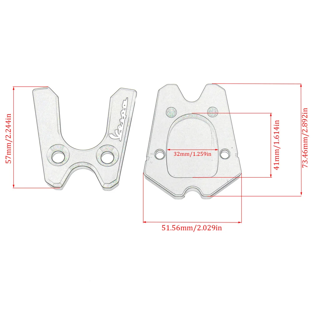 Для Vespa GTS GTV 3Vie удлинитель подставки для мотоцикла пластина подножка боковая подставка увеличенная подставка
