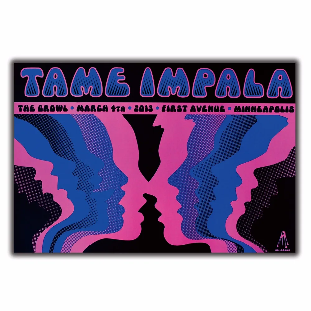 

Silk Fabric Cloth Wall Print Music Poster Tame Impala Psychedelic Rock wall deco 24x36in gift living room picture