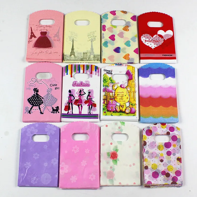 

High Quality Mini Small Present Packaging Bags Plastic Gift Bags New Style Wholesale 50pcs/lot 9*15cm