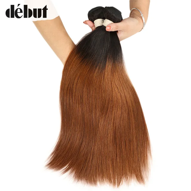 Cheap Debut Remy Brazilian Human Hair Extension Silky Straight T1B/30 Ombre Color Blonde Human Hair Bundles 2/3 Bundles For Black lady Cheap Debut Remy Brazilian Human Hair Extension Silky Straight T1B/30 Ombre Color Blonde Human Hair Bundles 2/3 Bundles For Black lady