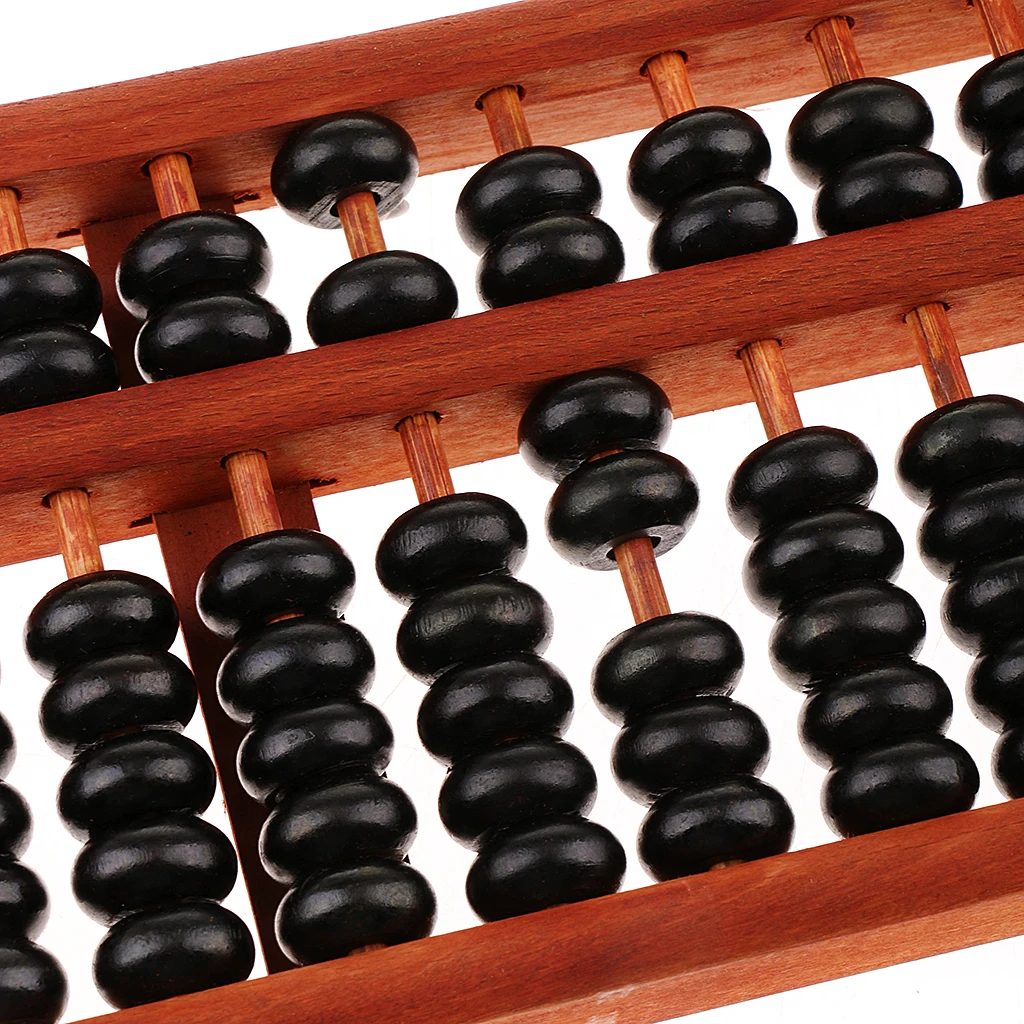 15 Column Vintage Chinese Wooden Bead Arithmetic Abacus with Box for Adults Gift