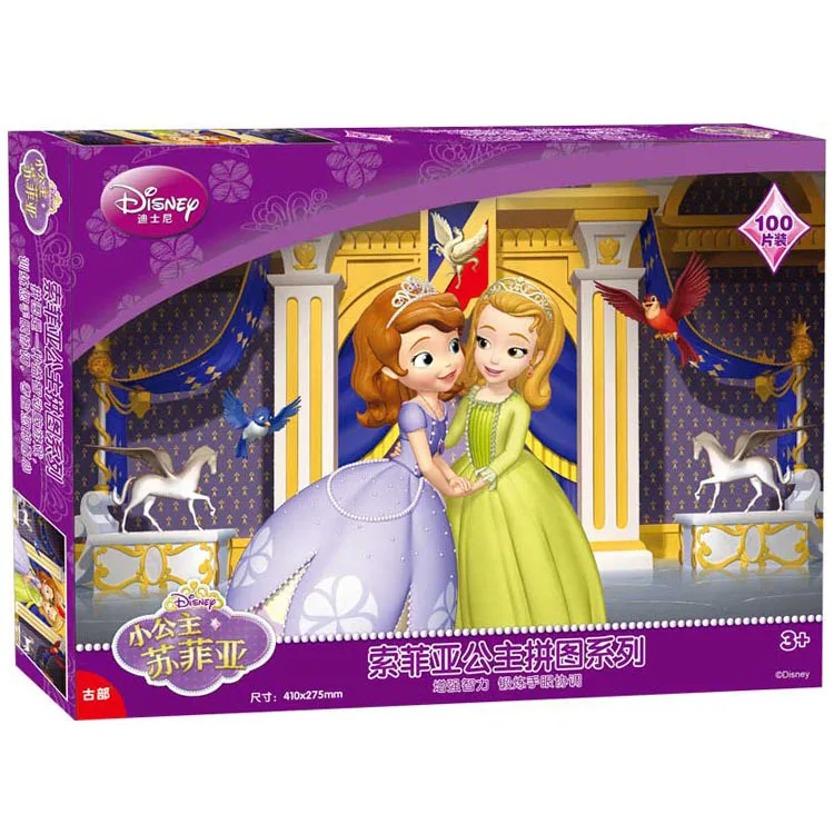 

Disney Cartoon Puzzles 2018 Children Sophia Princess Puzzle 100 Pieces Box Children's New Year Gifts Puzzle Paper Jigsaw Puzzle