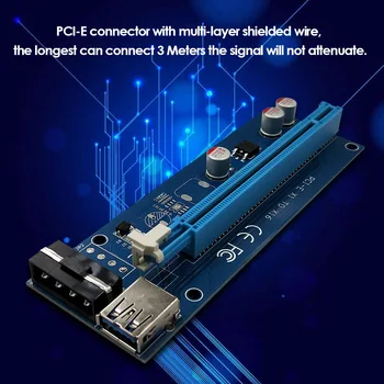 

10pcs PCI-E Riser Express 1X to 16X Riser Card 4pin USB3.0 PCI-E Riser Extender Cable with Power Supply for Bitcoin Miner Mining