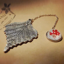 Новая мода ретро трава цветок серебро крупные листья красиво дизайн закладки для книги креативная Винтажная закладка поставки 788