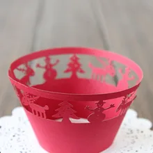 Выпечки Кубок оболочки упаковки Cup Cake обертки красный Рождество снеговик украшения для новогодней вечеринки украшения пользу