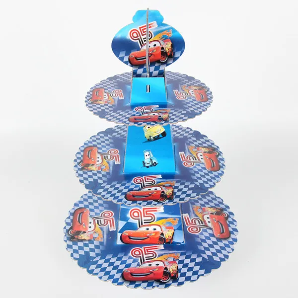 Cartoon Cars Aluminum Foil Party Balloons Kids Happy Birthday Party Decoration Baby Shower Party Supplies Favors 1pc - Цвет: cake stand 1set