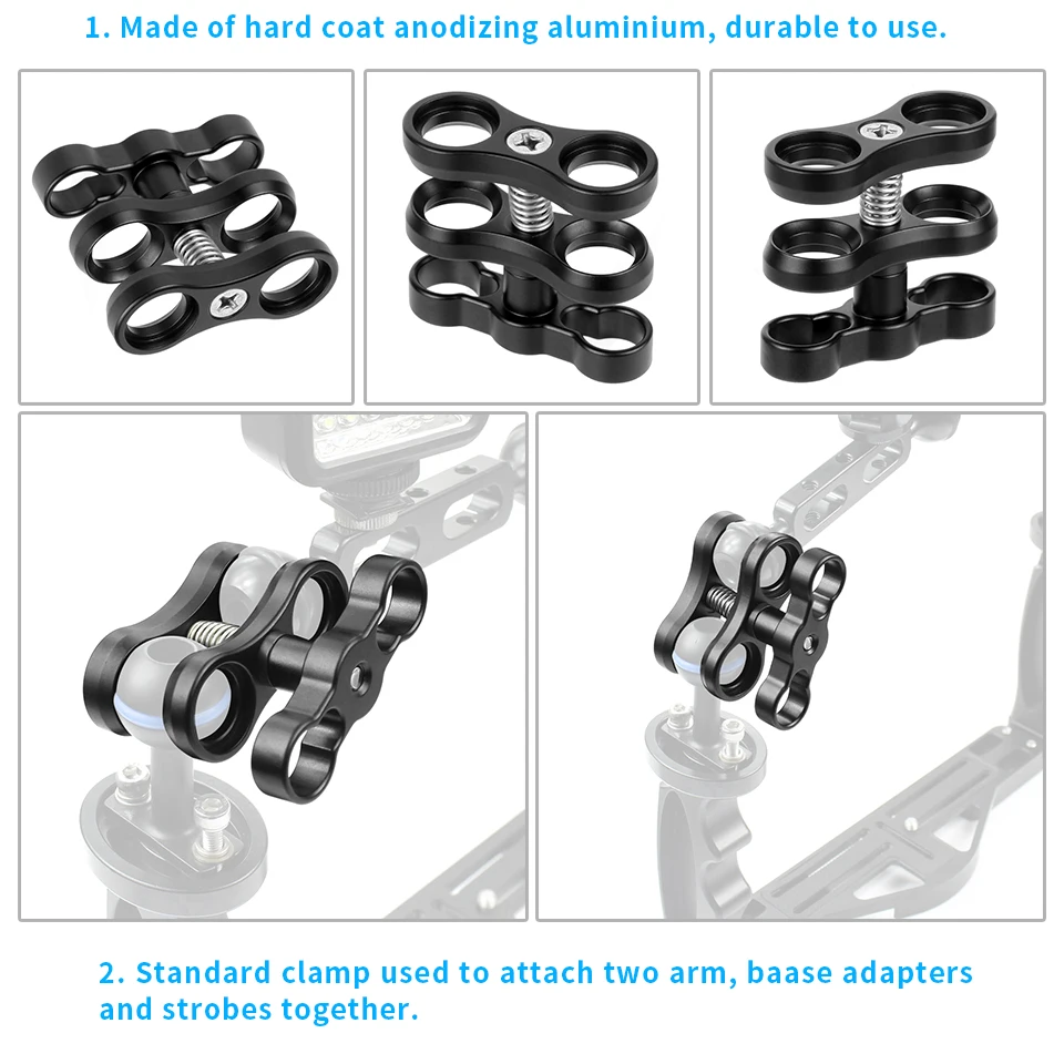 Алюминий CNC бабочка клип Подводные фонарики рука подключенные аксессуары зажим адаптер кронштейн держатель для Gopro Экшн камеры