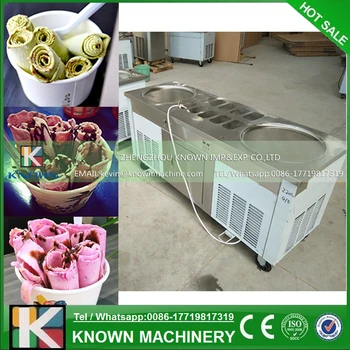 

Big pan thai ice cream rolling machine, fry ice cream roller machine with R410a refrigerant