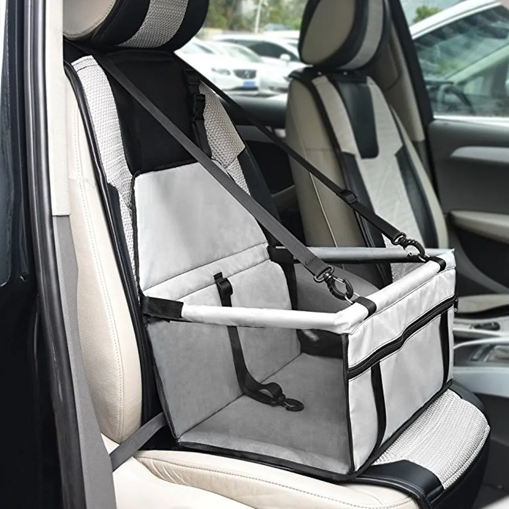 

Deluxe Portable Pet Dog Booster Car Seat with Clip-On Safety Leash and Zipper Storage Pocket Pet Car Seat accessoire voiture