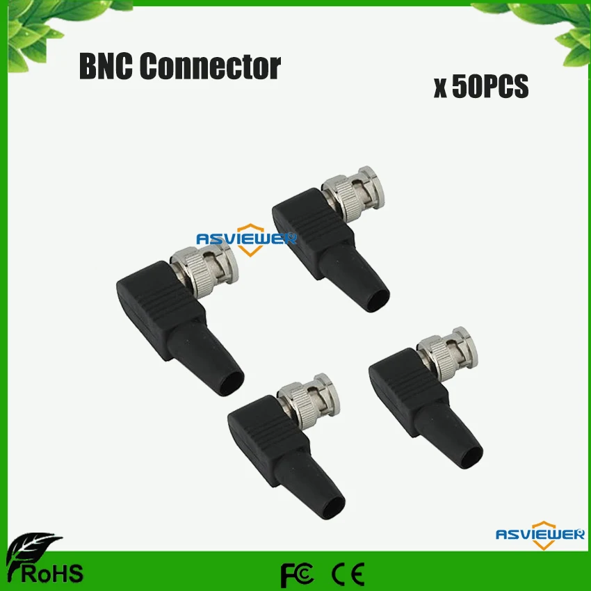

BNC Male Plug Bend Connector Adapter to Coaxial Cable 50pcs/lot