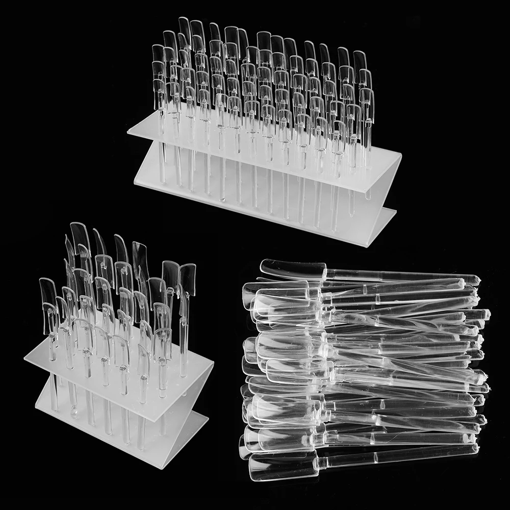 

32/64 Tips Pop Sticks Nail Art Display Stand Practice Tool UV Gel Acrylic Tips Rack Menicure Sticks Display Nail Color Palette