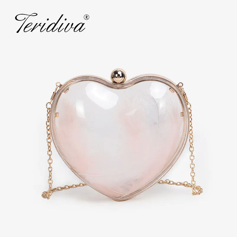 clear heart purse