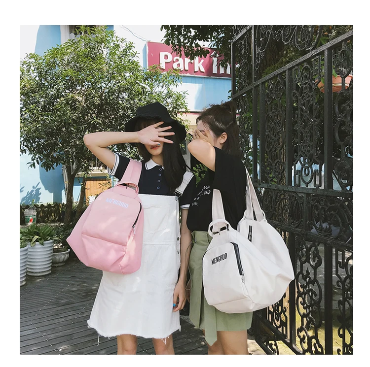 Menghuo Solid Color Multifunctional Bag Canvas Backpack Women Mochila School Bag for Travel Backpacks School Backpack for Girls (9)