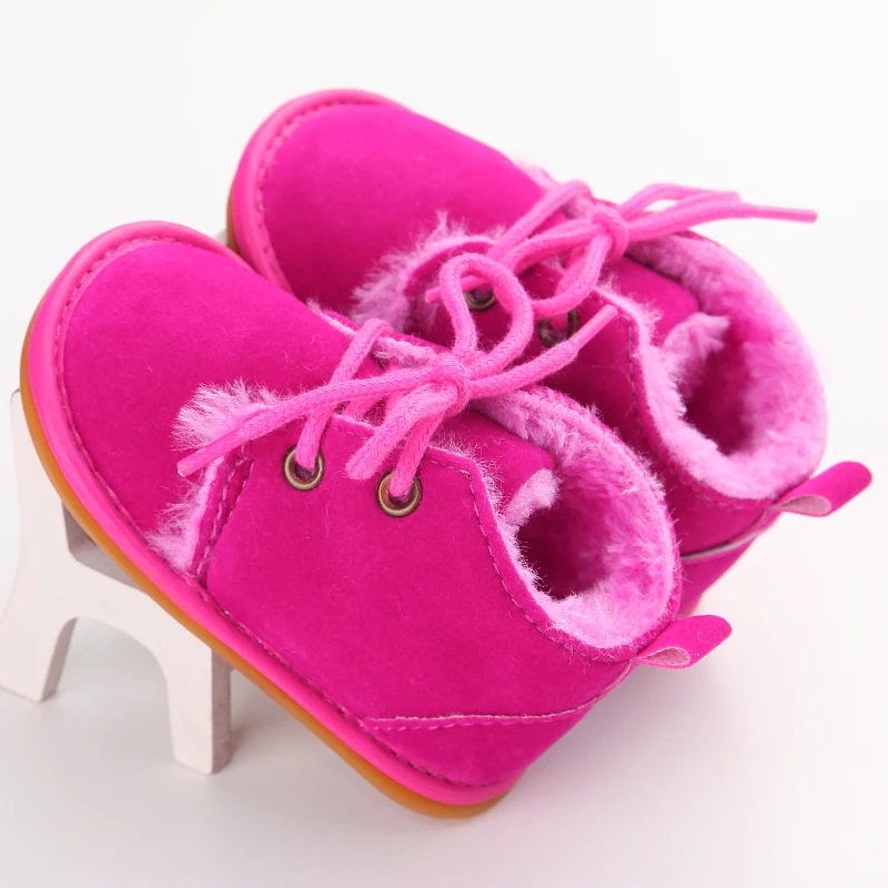 Первые ходунки 0-18 м новорожденная девочка мальчик детский новорожденный для малышей пинетки меховые сапоги теплая обувь