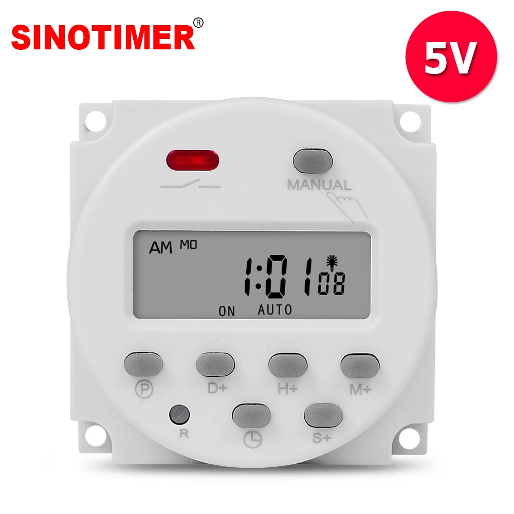 

1 Second Interval 5V Digital LCD Timer Switch 7 Days Weekly Programmable Time Relay Programmer CN101S