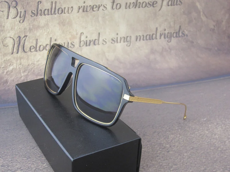 Europe New Famous Brand Designer Retro Goggle Clear Gradient Lens Black Sunglasses Oversize Luxury DRX-19015 Men/Women With Box